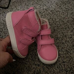UGG Pink Kids Boots with White Soles